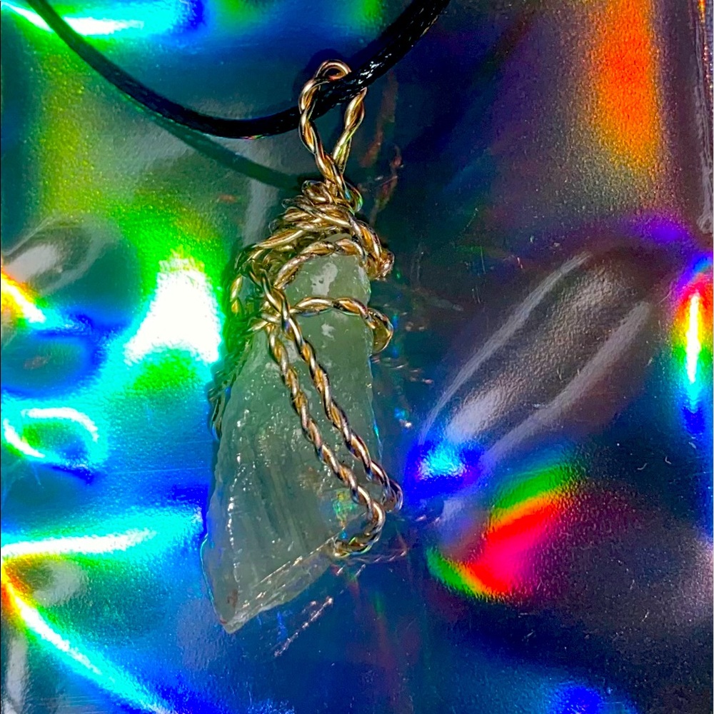 Green calcite necklace